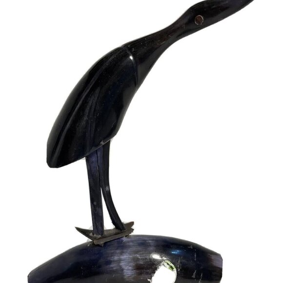 Vintage Egyptology Hand Carved Bird Sculpture On Base Ibis Stork Egret Heron - Picture 2 of 8